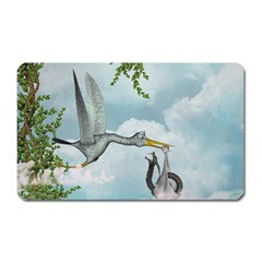 Funny Stork With Creepy Snake Baby Magnet (rectangular) by FantasyWorld7