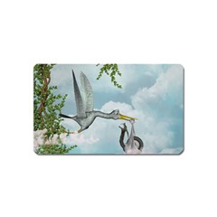 Funny Stork With Creepy Snake Baby Magnet (name Card) by FantasyWorld7