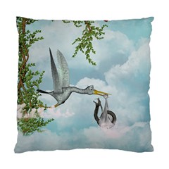 Funny Stork With Creepy Snake Baby Standard Cushion Case (two Sides) by FantasyWorld7