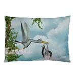 Funny Stork With Creepy Snake Baby Pillow Case (Two Sides) Front