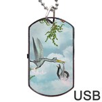 Funny Stork With Creepy Snake Baby Dog Tag USB Flash (One Side) Front