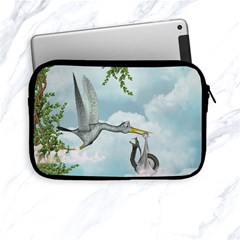 Funny Stork With Creepy Snake Baby Apple Ipad Mini Zipper Cases by FantasyWorld7