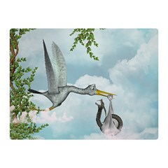 Funny Stork With Creepy Snake Baby Double Sided Flano Blanket (mini)  by FantasyWorld7