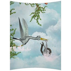 Funny Stork With Creepy Snake Baby Back Support Cushion by FantasyWorld7