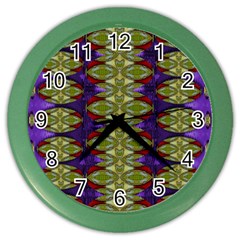 Divine Flowers Striving To Reach Universe Color Wall Clock by pepitasart