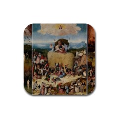 Heronimus Bosch The Haywagon 2 Rubber Square Coaster (4 Pack)  by impacteesstreetwearthree