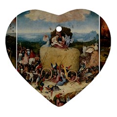 Heronimus Bosch The Haywagon 2 Heart Ornament (two Sides)