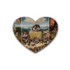 Heronimus Bosch The Haywagon 2 Heart Coaster (4 Pack)  by impacteesstreetwearthree