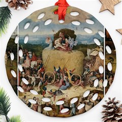 Heronimus Bosch The Haywagon 2 Round Filigree Ornament (two Sides)