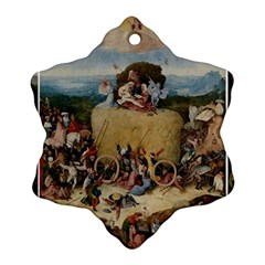 Heronimus Bosch The Haywagon 2 Snowflake Ornament (two Sides)