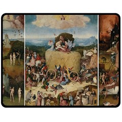 Heronimus Bosch The Haywagon 2 Double Sided Fleece Blanket (medium)  by impacteesstreetwearthree