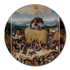 Heronimus Bosch The Haywagon 2 Round Mousepads by impacteesstreetwearthree