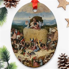 Heronimus Bosch The Haywagon 2 Oval Ornament (two Sides)