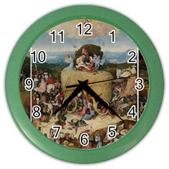 Heronimus Bosch The Haywagon 2 Color Wall Clock