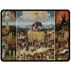 Heronimus Bosch The Haywagon 2 Fleece Blanket (large)  by impacteesstreetwearthree