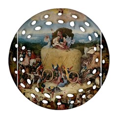 Heronimus Bosch The Haywagon 2 Round Filigree Ornament (two Sides)