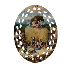 Heronimus Bosch The Haywagon 2 Oval Filigree Ornament (two Sides)