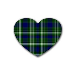 Tweedside District Tartan Rubber Coaster (heart)  by impacteesstreetwearfour