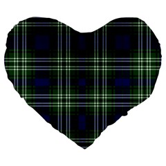 Tweedside District Tartan Large 19  Premium Heart Shape Cushions by impacteesstreetwearfour