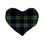 Tweedside District Tartan Standard 16  Premium Flano Heart Shape Cushions Front