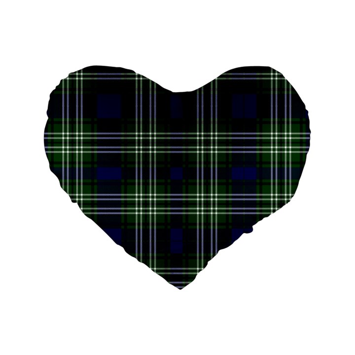 Tweedside District Tartan Standard 16  Premium Flano Heart Shape Cushions