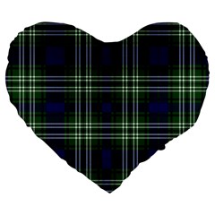 Tweedside District Tartan Large 19  Premium Flano Heart Shape Cushions by impacteesstreetwearfour