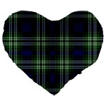 Tweedside District Tartan Large 19  Premium Flano Heart Shape Cushions Front