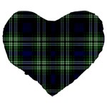 Tweedside District Tartan Large 19  Premium Flano Heart Shape Cushions Back