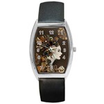 Mechanical Beauty  Barrel Style Metal Watch Front