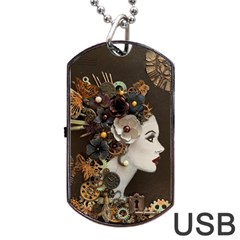 Mechanical Beauty  Dog Tag Usb Flash (one Side) by CKArtCreations