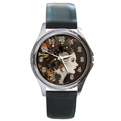 Mechanical Beauty  Round Metal Watch