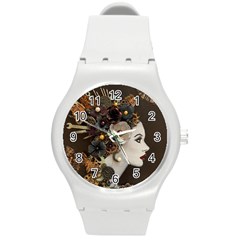 Mechanical Beauty  Round Plastic Sport Watch (m) by CKArtCreations