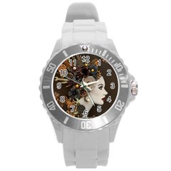 Mechanical Beauty  Round Plastic Sport Watch (l) by CKArtCreations