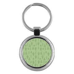 Cactus Pattern Key Chain (round) by Valentinaart