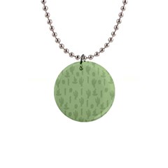 Cactus Pattern 1  Button Necklace by Valentinaart