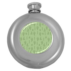 Cactus Pattern Round Hip Flask (5 Oz) by Valentinaart