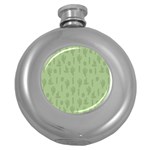 Cactus pattern Round Hip Flask (5 oz) Front