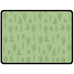 Cactus Pattern Fleece Blanket (large)  by Valentinaart