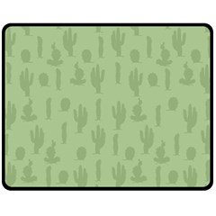 Cactus Pattern Fleece Blanket (medium)  by Valentinaart