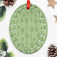 Cactus Pattern Ornament (oval Filigree) by Valentinaart