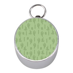 Cactus Pattern Mini Silver Compasses by Valentinaart