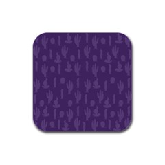 Cactus Pattern Rubber Square Coaster (4 Pack)  by Valentinaart