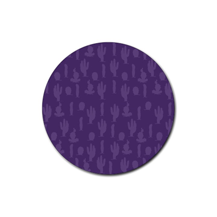 Cactus pattern Rubber Coaster (Round) 