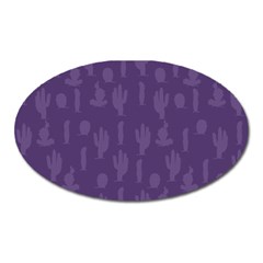 Cactus Pattern Oval Magnet by Valentinaart