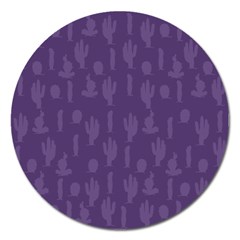 Cactus Pattern Magnet 5  (round) by Valentinaart