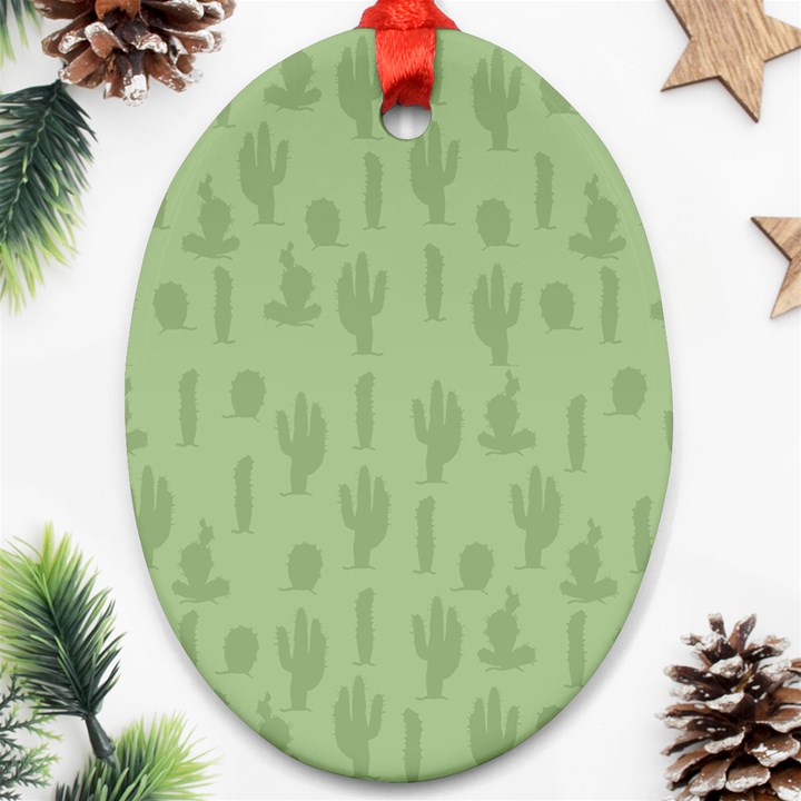 Cactus pattern Ornament (Oval)