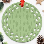 Cactus pattern Round Filigree Ornament (Two Sides) Front