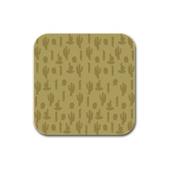 Cactus Pattern Rubber Square Coaster (4 Pack)  by Valentinaart