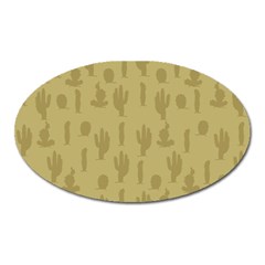 Cactus Pattern Oval Magnet by Valentinaart