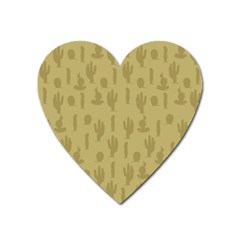 Cactus Pattern Heart Magnet by Valentinaart